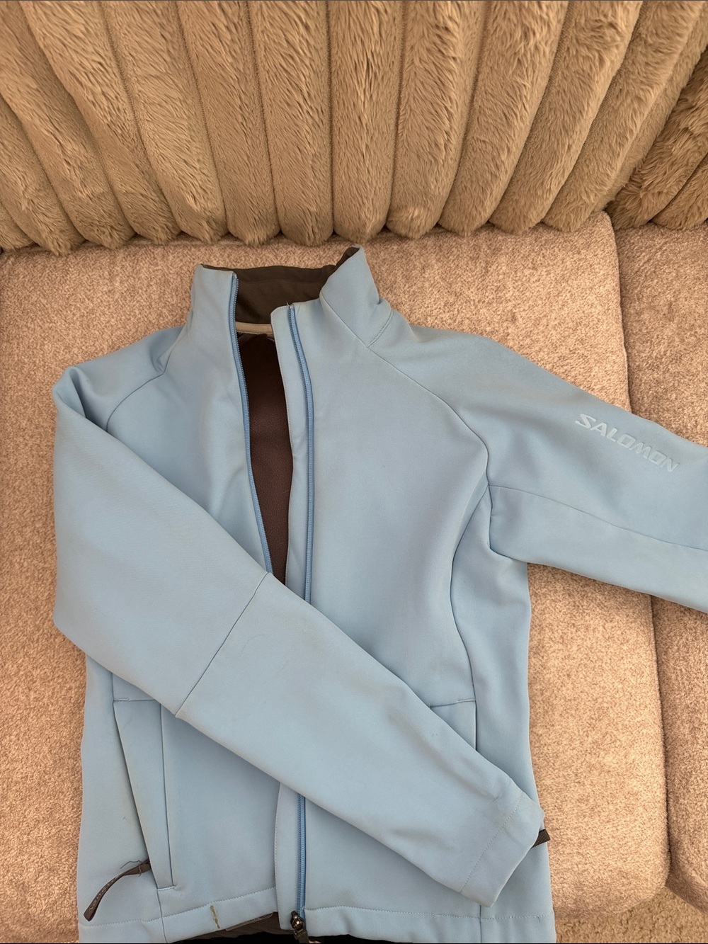 Salomon Women's Pale Blue Softshell Ski Jacket